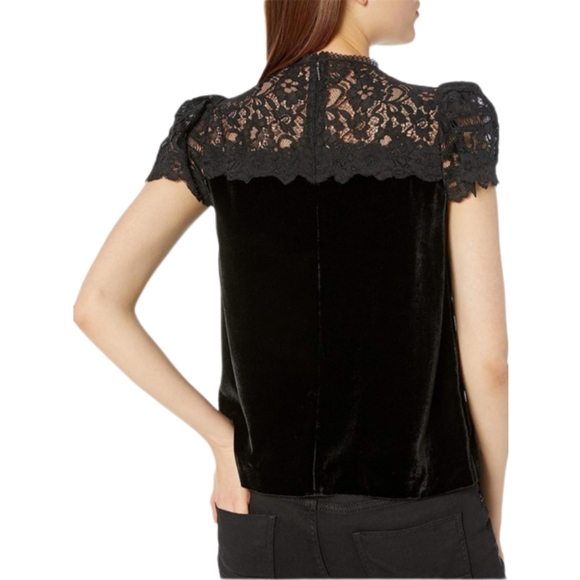 Rebecca Taylor Velvet Lace Top - Picture 2 of 9